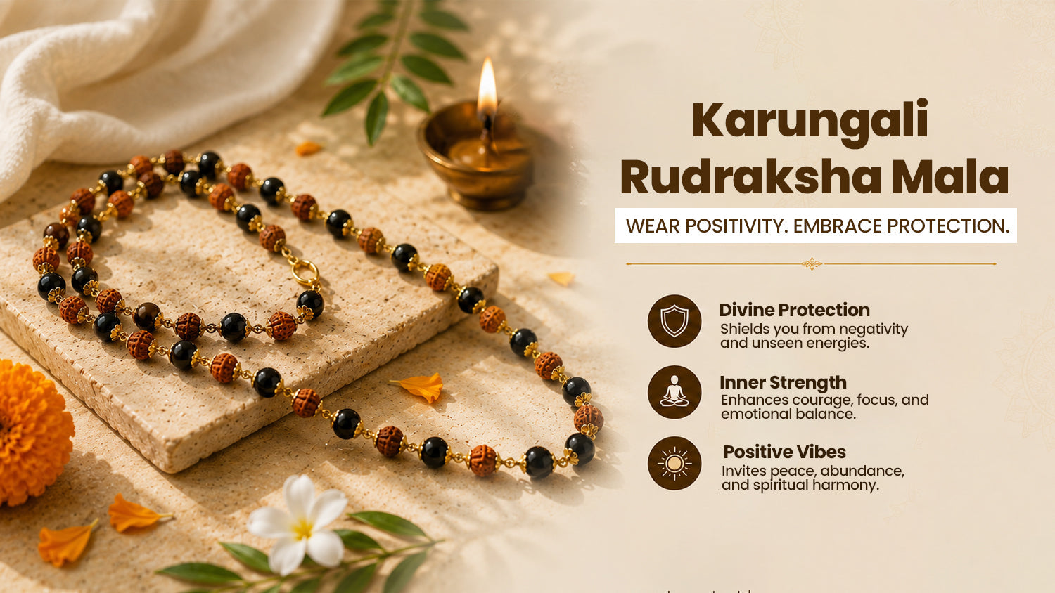 Karungali Rudraksha Mala – A Sacred Blend of Tradition, Positivity & Spiritual Elegance