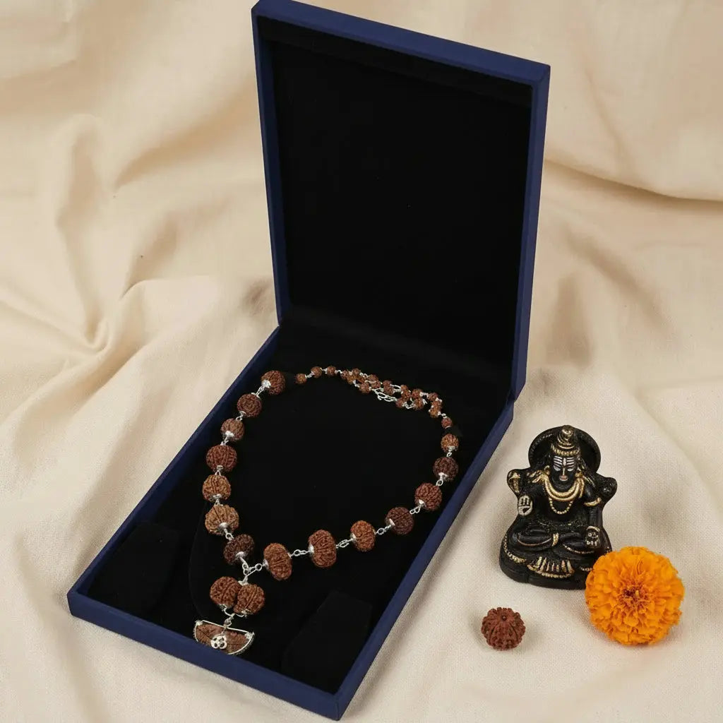 1-14 Mukhi Siddh Rudraksha Mala with Collector Beads ( IGL Lab Certified ) Gemoraa Talk