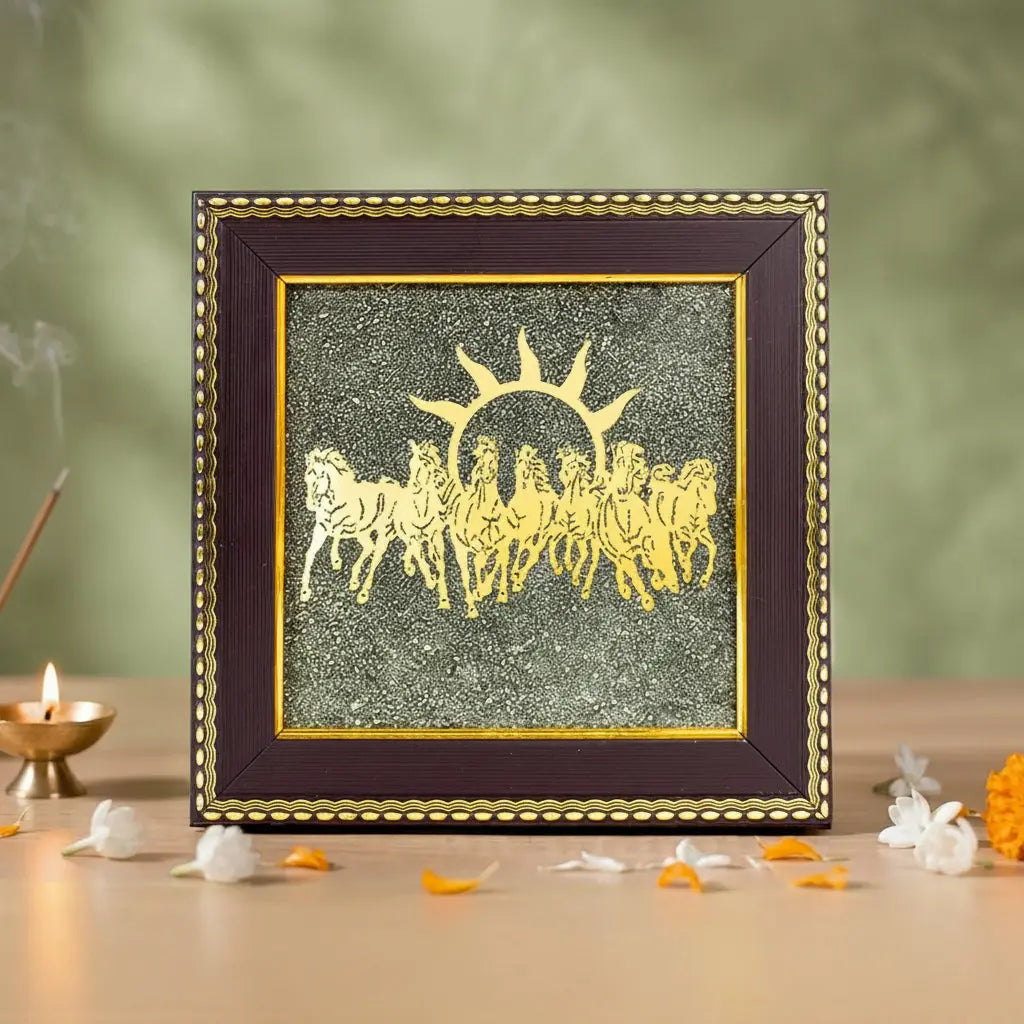 7 Horses on Raw Pyrite Frame Gemoraa Talk