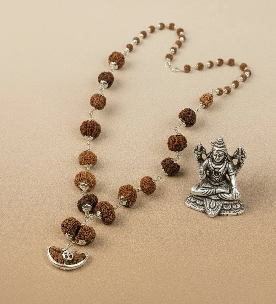 1-14 Mukhi Siddh Rudraksha Mala with Collector Beads ( IGL Lab Certified ) Gemoraa Talk