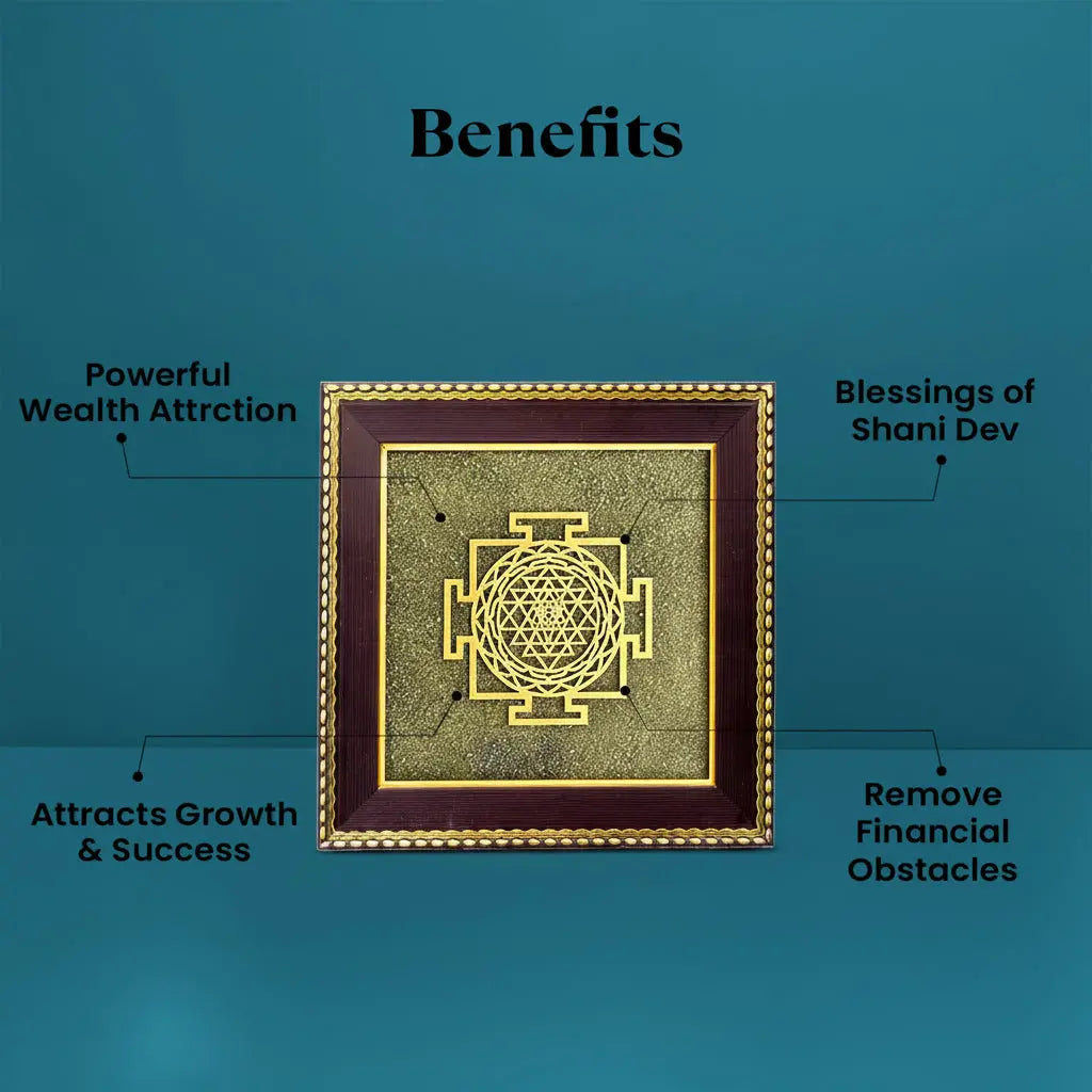 Shree Yantra on Raw Pyrite Frame Gemoraa Talk
