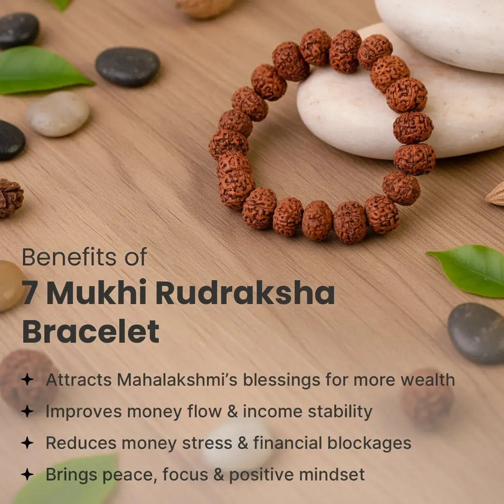 7 Mukhi Rudraksha Bracelet ( Lab Certified ) Gemoraa Talk