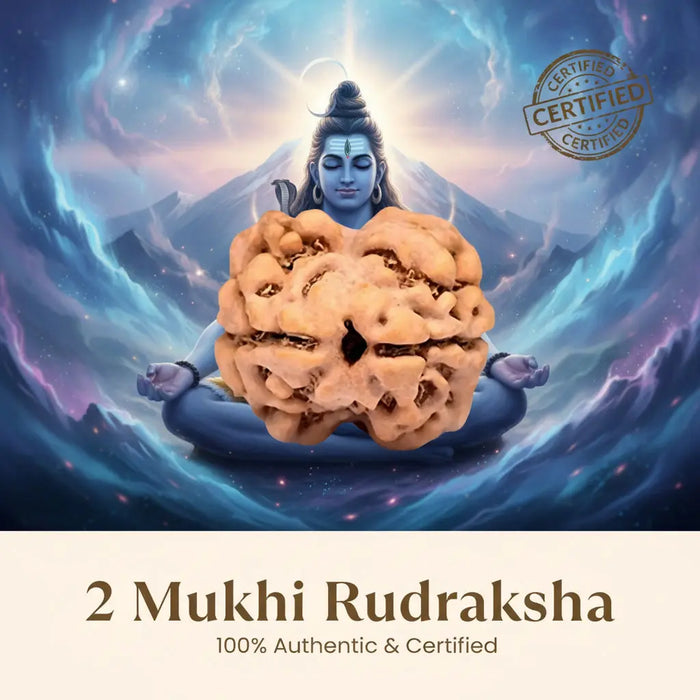 Nepal Origin 2 Mukhi Rudraksha - 17mm to 22mm Gemoraa Talk