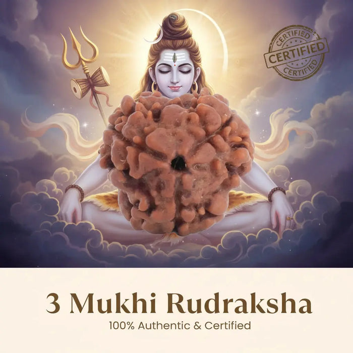 Nepal Origin 3 Mukhi Rudraksha - 17mm to 22mm (Lab Certified) Gemoraa Talk