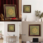 Shree Yantra on Raw Pyrite Frame