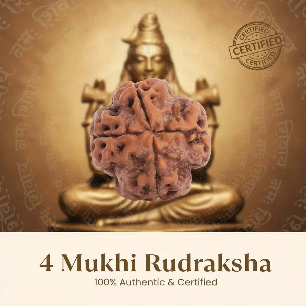 Nepal Origin 4 Mukhi Rudraksha - 17mm to 22mm ( Lab Certified ) Gemoraa Talk
