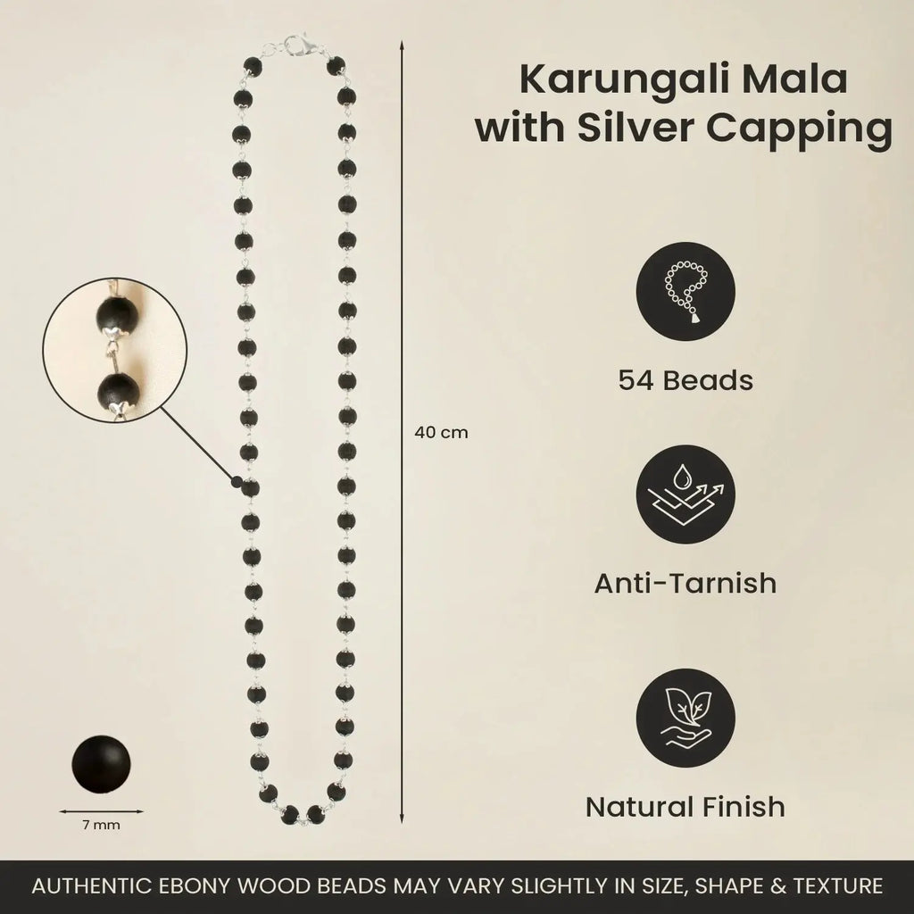 Karungali Malai 8mm – 108+1 Authentic Ebony Wood Beads (lab Certified) Gemoraa Talk