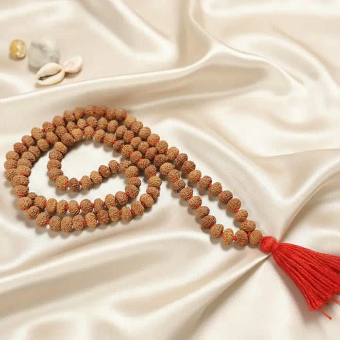 7 Mukhi Rudraksha Mala - 9-10mm , 108+1 beads ( Lab certified ) Gemoraa Talk