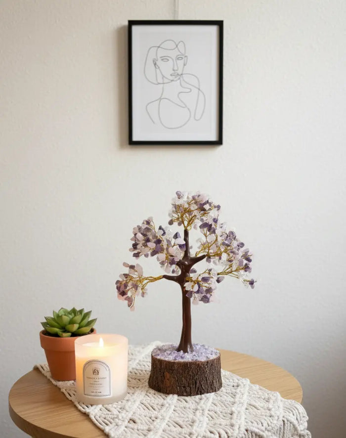 Rose Quartz and Amethyst Tree Gemoraa Talk