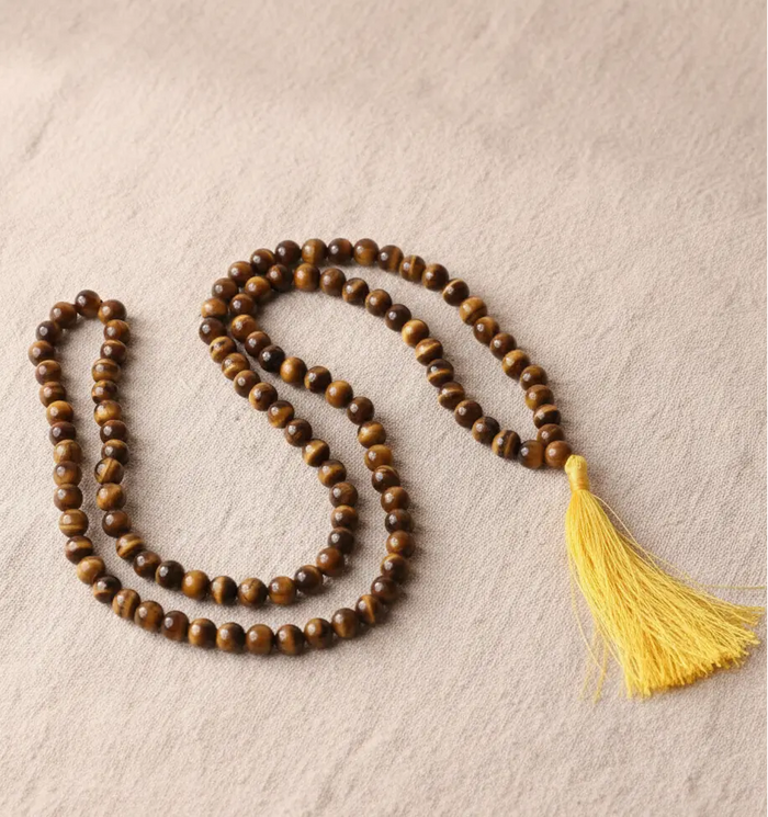 Tiger Eye Mala Original 9 ( Lab Certified ) Gemoraa Talk