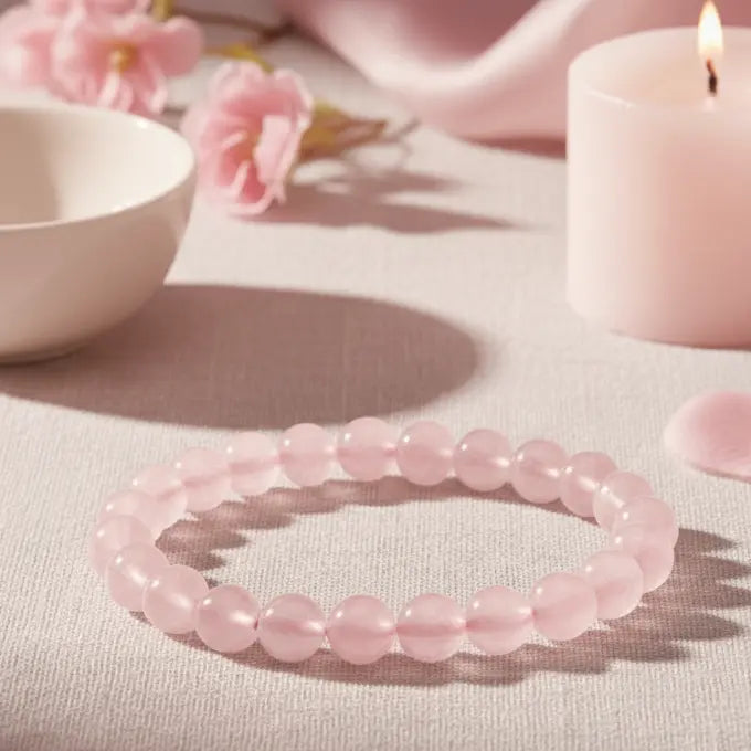 Rose Quartz Bracelate ( Lab Certified ) Gemoraa Talk