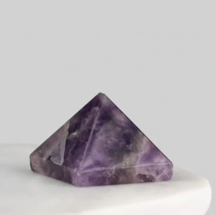 Amethyst Crystal Original Solid Pyramid ( Certified ) Gemoraa Talk