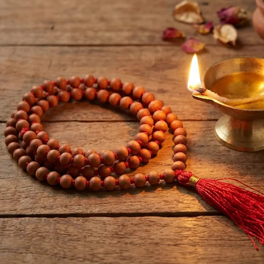 Chandan Mala 108 + 1 Bead ( Lab Certified ) Gemoraa Talk