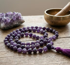 Amethyst Crystal Mala ( Lab Certificate ) Gemoraa Talk