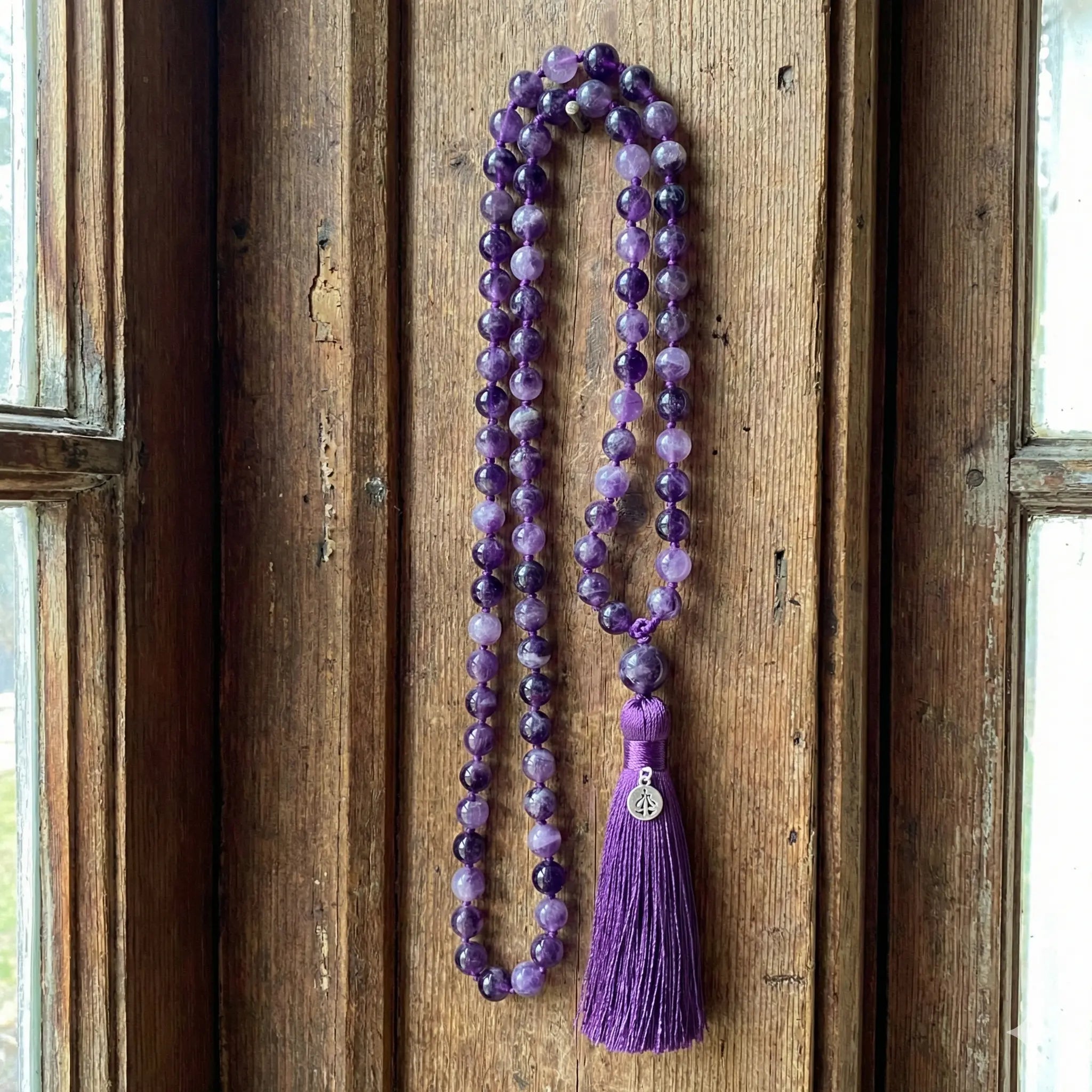 Amethyst Crystal Mala ( Lab Certificate ) Gemoraa Talk