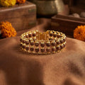 Gold Plated   Modern Double  Rudraksha Bracelet Gemoraa Talk