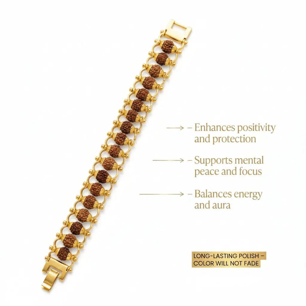 Gold Plated Rudraksh Bracelate Gemoraa Talk