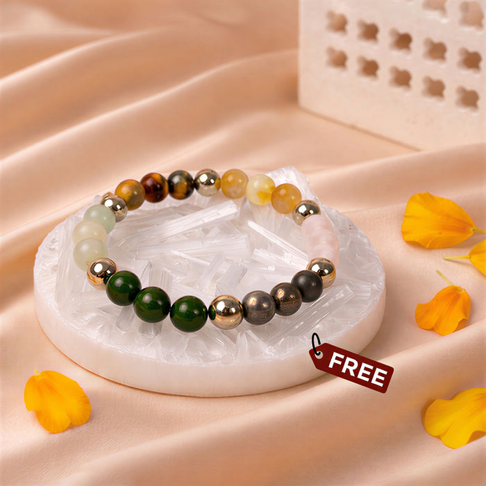 Real Dhan Yog Bracelet with FREE Raw Selenite Plate