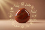 create the image of red jasper crystal with its benefits 