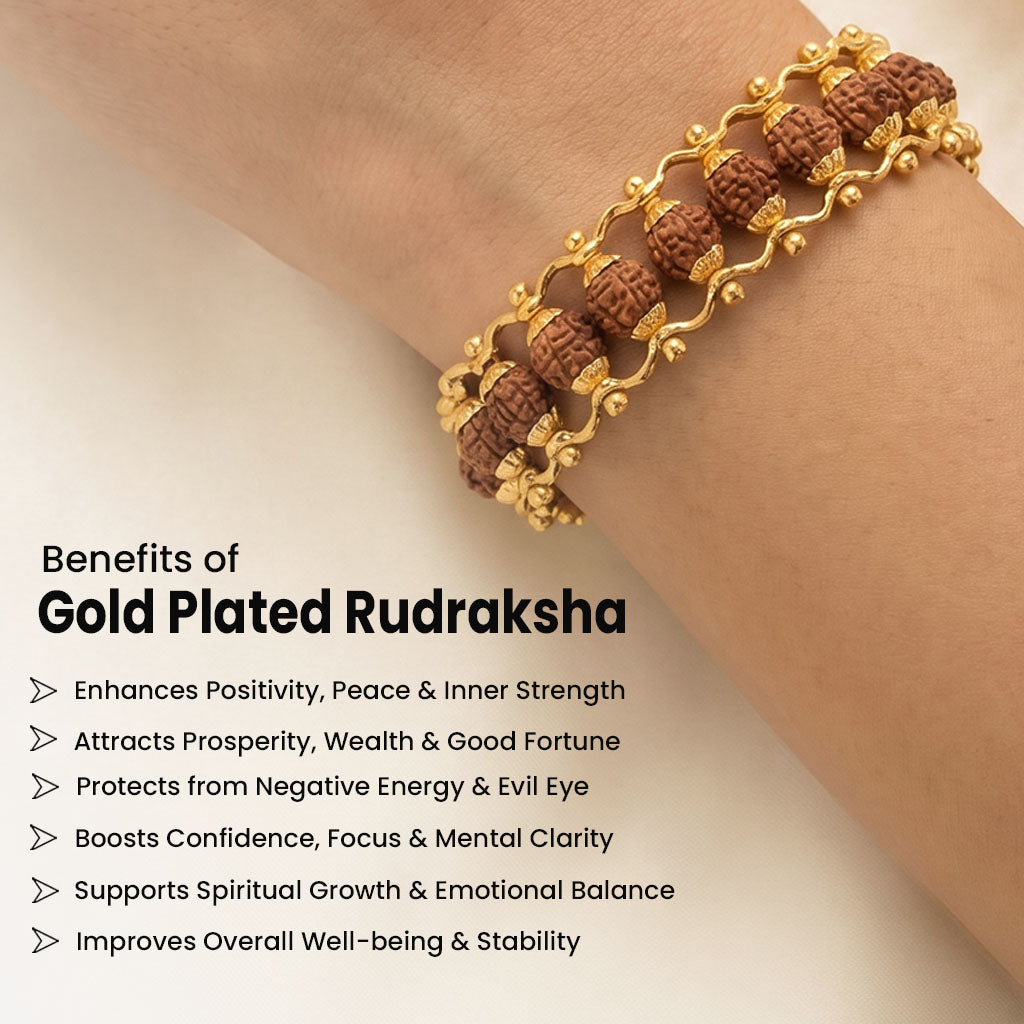 Gold Plated Rudraksha Bracelet