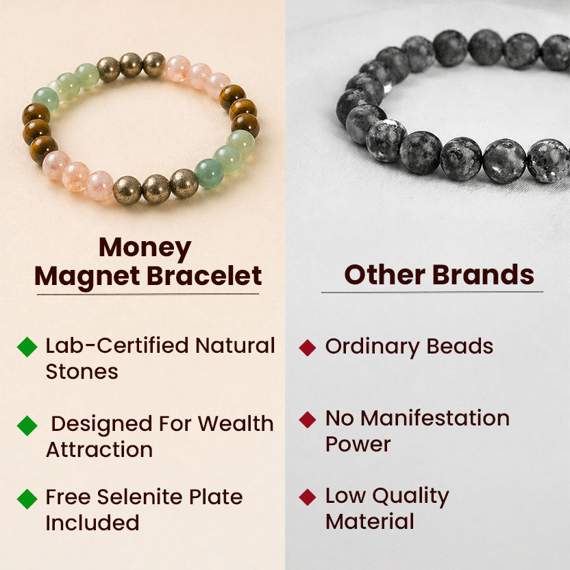 Money Magnet Bracelet With Free Selenite Plate ( Lab Certified )