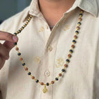 Divya Raksha Rudraksha & Karungali Mala with golden capping  ( Lab certified ) Gemoraa Talk